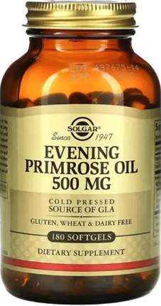 Олія примули вечірньої Solgar Evening Primrose Oil 500 mg 180 капс, фото 1