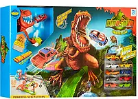 Трек 8899-94-R машинки 10шт, розмір 7см, на запуску, динозавр зі звуком(англійська), на батарейках таблетках, в коробці, 75-43,5-8, фото 4