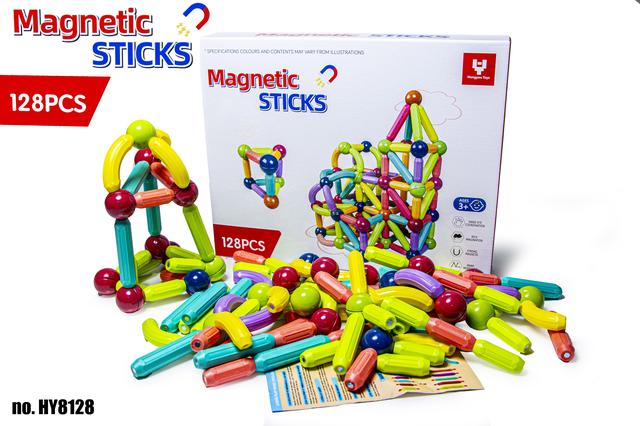 Магнітний конструктор MAGNETIC STICKS на 128 деталей