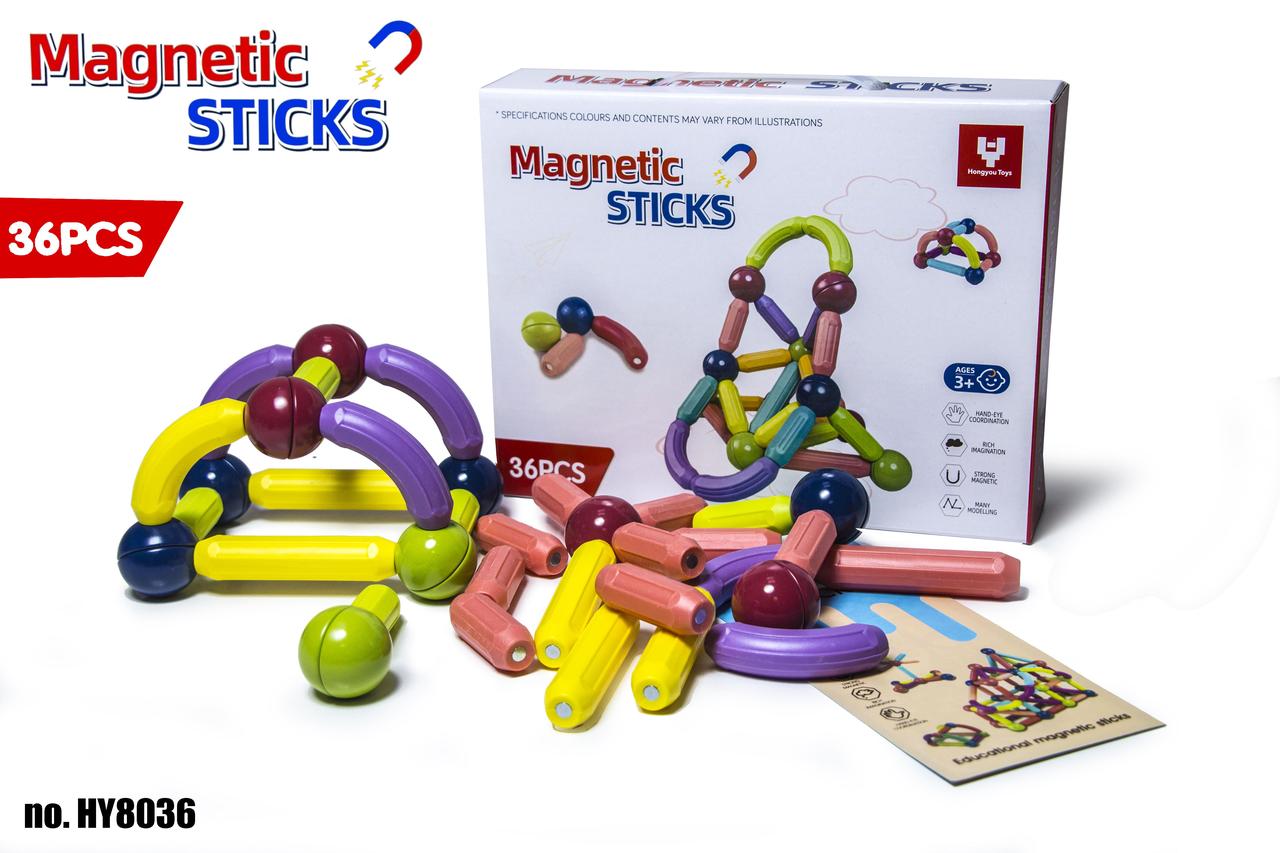Магнітний конструктор MAGNETIC STICKS на 36 деталей