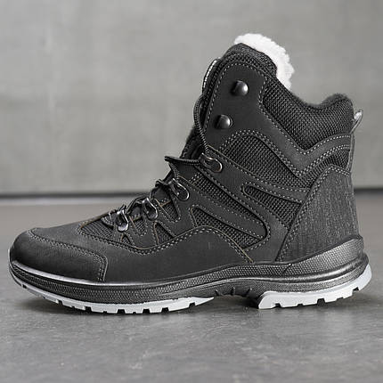 Черевики чоловічі зимові чорні із шнурками, фото 1