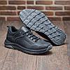 Чоловічі шкіряні кросівки (натуральна шкіра) чорні демісезонні для чоловіків на весну осінь, розміри 39-46, фото 4