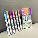 Набір із 6 спец маркерів Kawaii Flowers Line Shaped Highlighter Pens двосторонні, фото 4