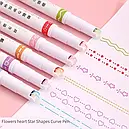 Набір із 6 спец маркерів Kawaii Flowers Line Shaped, фото 4