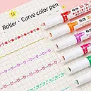 Набір із 6 спец маркерів Kawaii Flowers Line Shaped Highlighter Pens двосторонні, фото 5