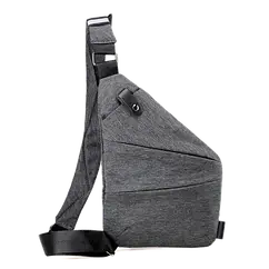 Чоловіча сумка Cross Body, Месенджер, Антивор, Чоловіча барсетка на плече сіра