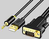 Кабель конвертер VGA на HDMI JH Z140 3m адаптер перехідник активний процесор, фото 7