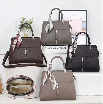 Сумочка жіноча 28,5*22 см на блискавці зі штучної шкіри у різних кольорах Sasha