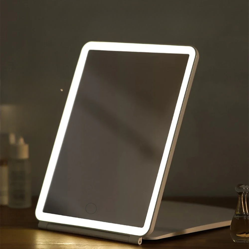 Косметичне дзеркало сенсорне з 3 режимами підсвічування LED Mirror Настільне акумуляторне люстерко