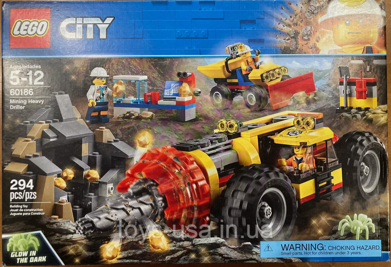Lego City Важкий гірський бур 60186 Mining Heavy Driller, фото 1