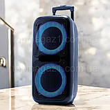 Переносна акустична колонка, 2500W X-BASS TWS/Bluetooth/USB/FM колонка на акумуляторі з двома мікрофонами, фото 3