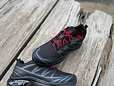 Чоловічі термо кросівки Salomon XT-6 Gore-Tex Black Red чорні з червоним водонепроникні, фото 4