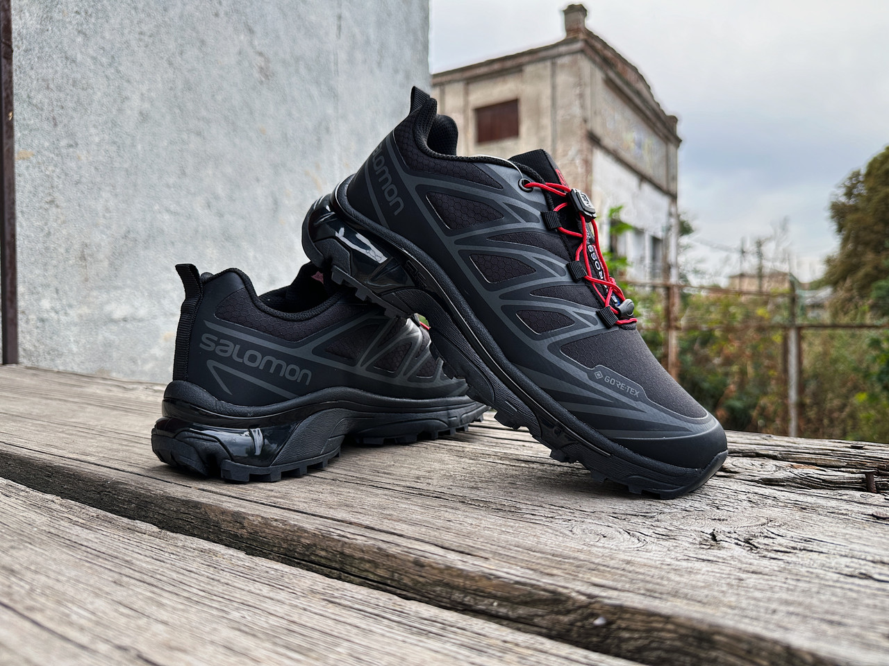 Чоловічі термо кросівки Salomon XT-6 Gore-Tex Black Red чорні з червоним водонепроникні