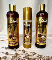 Набір для волосся: Шампунь, кондиціонер, олія-кондиціонер для волосся з аргановою олією "Золота аргана" від турецького бренду Rain