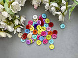 Декоративні ґудзики «Круглі» кольоровий мікс 1,5 см, 50 шт/уп. оптом, фото 3