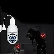 Панорамна камера з датчиком руху WIFI в патрон Е27 PTZ Bulb Camera V380 Камера відеоспостереження в патрон, фото 4