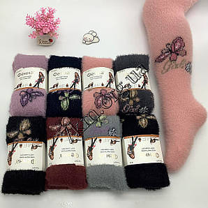 Колготки дитячі шерсть норка Оптом для дівчаток 2-10 років "Метелики" Фенна T-K1077-2