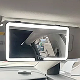 Дзеркало акумуляторне в автомобіль на козирок LED Vanity Прямокутне в машину З підсвічуванням для макіяжу, фото 9