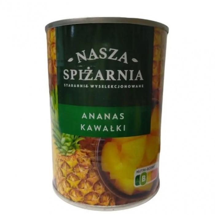 Ананас консервований кубиками в сиропі Ananas plastry 565 г/б