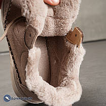 Жіночі зимові черевики на шнурках кавового кольору, фото 2