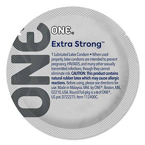Презерватив ONE Extra Strong, 1 шт, розширена форма, зі змазкою, підходить для анального сексу