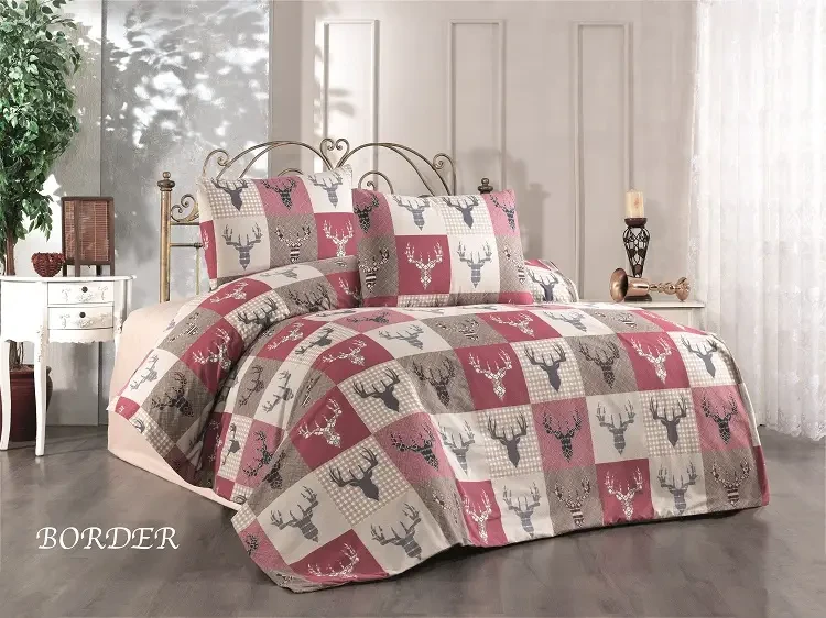 Постільна білизна фланелева байкова полуторний розмір Belizza Border, фото 1