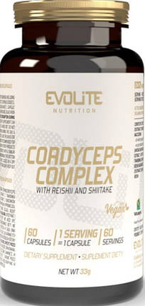 Кордицепс Evolite Nutrition Cordyceps Complex 60 капсул, фото 1
