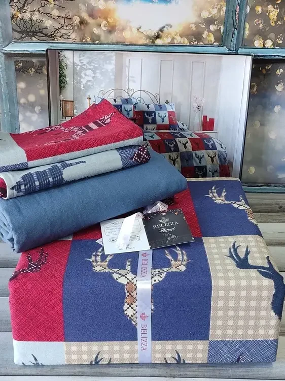 Постільна білизна фланелева байкова полуторний розмір Belizza Burn, фото 1