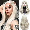 Довга хвиляста перука, перука платинової блондинки FVCENT (60 см), Amazon, Німеччина, фото 6