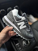 Жіночі кросівки New Balance 574 Legacy Dark Gray White Нью Беланс 574 сірі з білим натуральна замша сітка демісезон, фото 3