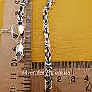 Чоловічий срібний браслет лисячий хвіст. Круглий браслет на руку Візантія чорнене срібло 925 розмір 24 см, фото 5