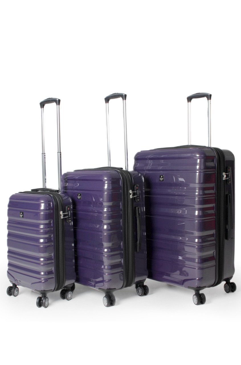 Набір валіз Франція (L M S-3шт) полікарбонат фіолет/Airtex 7223, фото 1