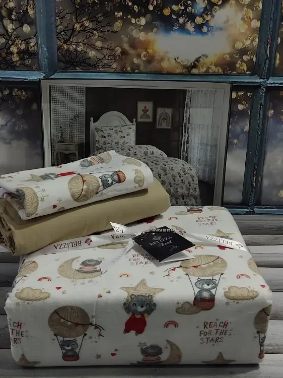 Постільна білизна фланелева байкова полуторний розмір Belizza Loray, фото 1