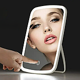 Настільне дзеркало для макіяжу зі світлодіодним підсвічуванням 33 світлодіоди LED Mirror акумуляторне дзеркальце, фото 9