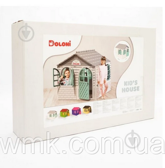Дитячий ігровий будиночок DOLONI TOYS 02550/5 зі шторками для вулиці та будинку Біло-Бірюзовий