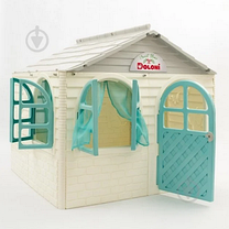 Дитячий ігровий будиночок DOLONI TOYS 02550/5 зі шторками для вулиці та будинку Біло-Бірюзовий, фото 4