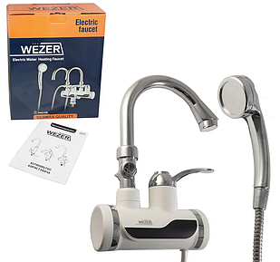 Проточний водонагрівач Wezer SDR-B07WSTP (+ ПЗВ) із душем і датчиком температури