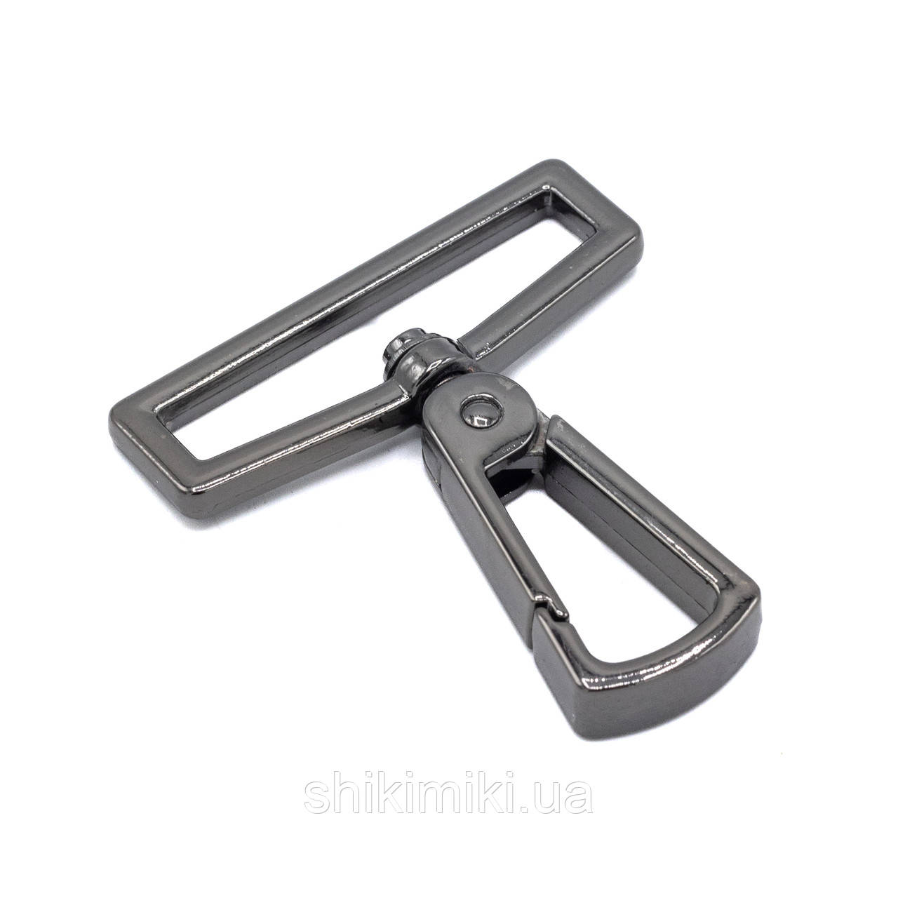 Карабін для сумок KR403-2 (41 мм), колір чорний нікель, фото 1