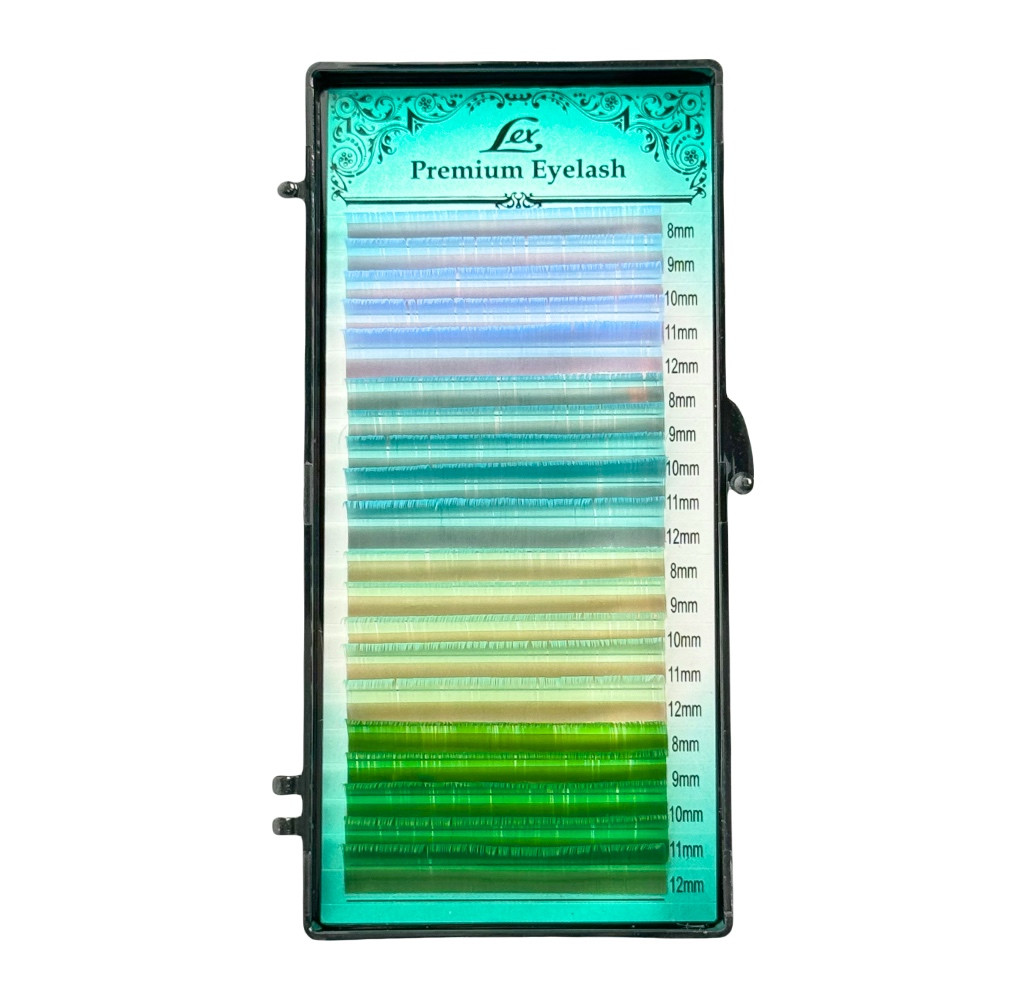 Вії Lex 4 colors (s-blue; o-blue; b-green; green)