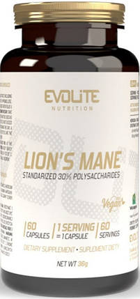 Екстракт Гриба Левова Грива Evolite Nutrition Lion's Mane 60 вег. капсул, фото 1