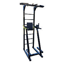 Шведська стінка підлогова турнік бруси зйомна спинка на прес HardCore GYM А837-60-Ч чорна профіль 60х60 мм, фото 2