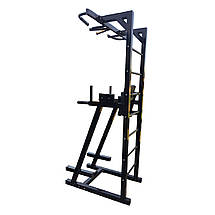 Шведська стінка підлогова турнік бруси зйомна спинка на прес HardCore GYM А837-60-Ч чорна профіль 60х60 мм, фото 5