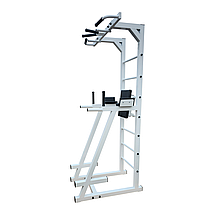 Шведська стінка підлогова турнік бруси зйомна спинка на прес HardCore GYM А837-60-Б біла профіль 60х60 мм, фото 4