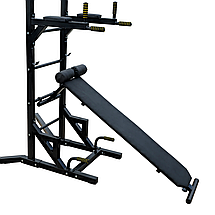 Шведська стінка підлогова турнік бруси лава для преса кільце для груші HardCore GYM А839-50-Ч чорна, фото 3