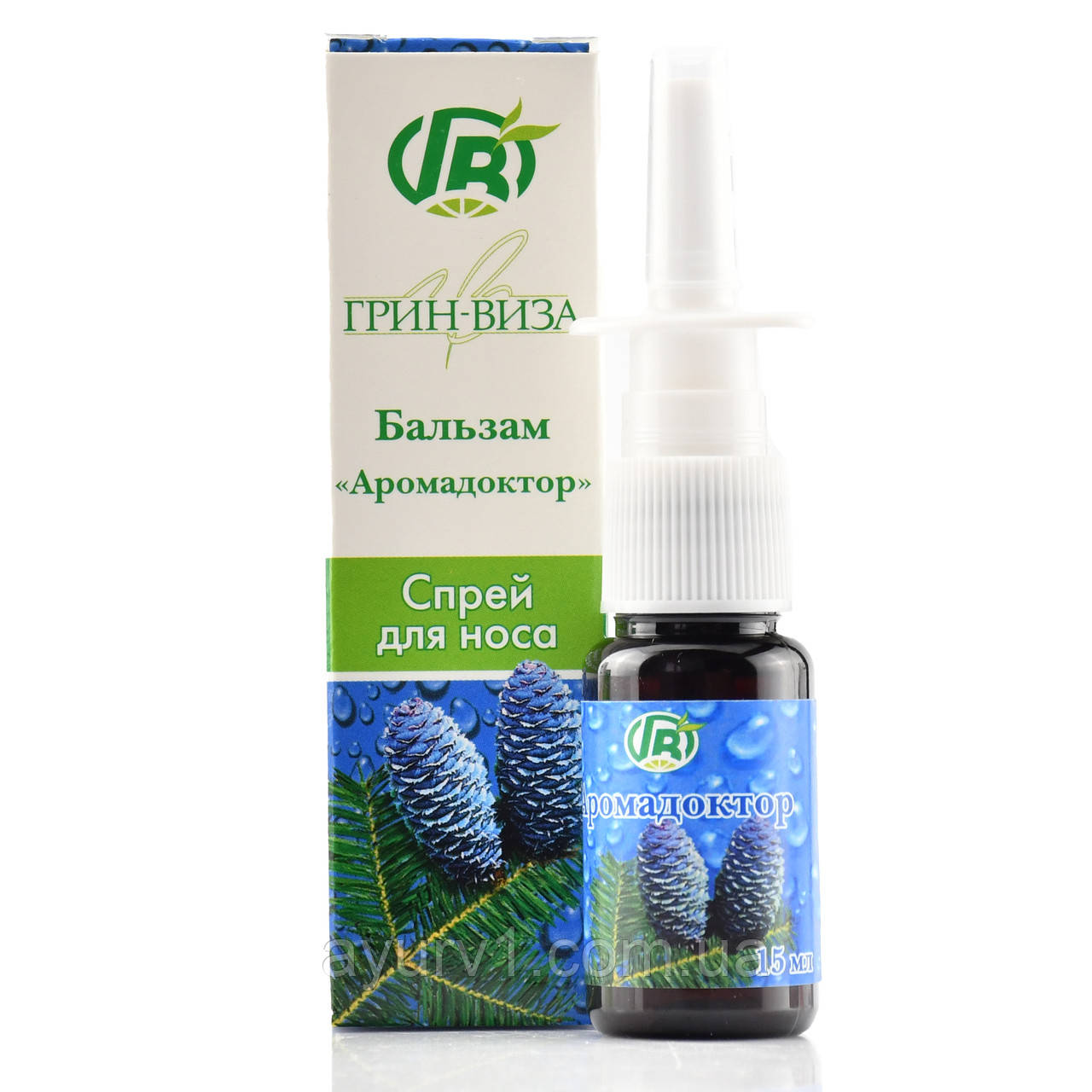 Назальний спрей Аромадоктор противірусний, риніт, синусит, нежить, Green Visa, 15 ml