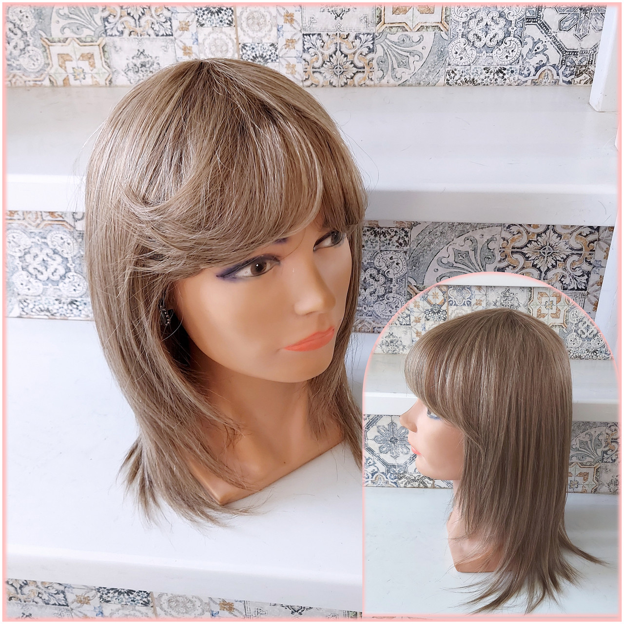 Перука з натурального волосся каскад італійка світло-русявий ALINA new- P14, фото 1