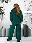Жіночий вельветовий костюм смарагдового кольору 42-54, фото 3