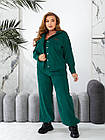 Жіночий вельветовий костюм смарагдового кольору 42-54, фото 4