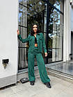 Жіночий вельветовий костюм смарагдового кольору 42-54, фото 8