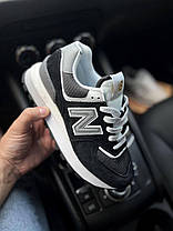 Жіночі кросівки New Balance 574 Legacy Black Gray Нью Беланс 574 чорні натуральна замша текстиль демісезон, фото 5